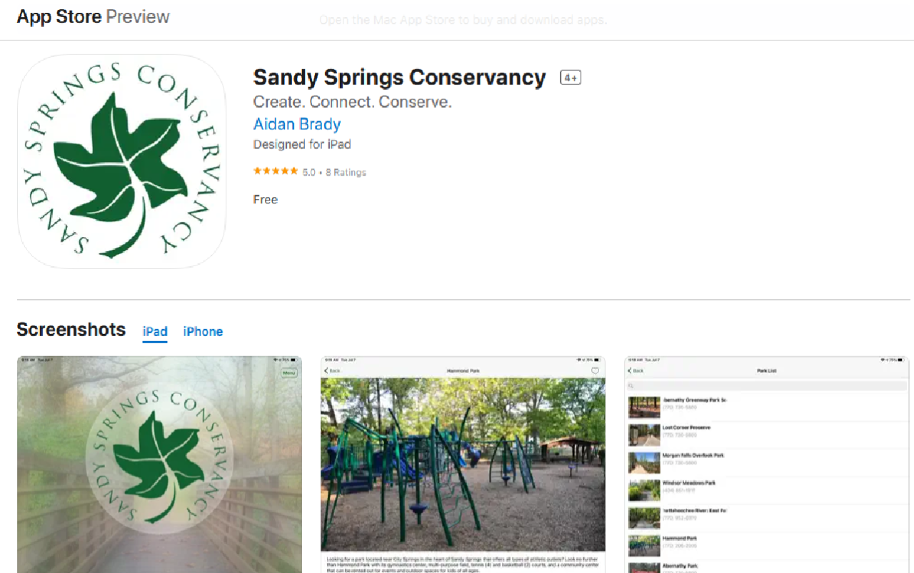 The SSC Parks App - Sandy Springs Conservancy
